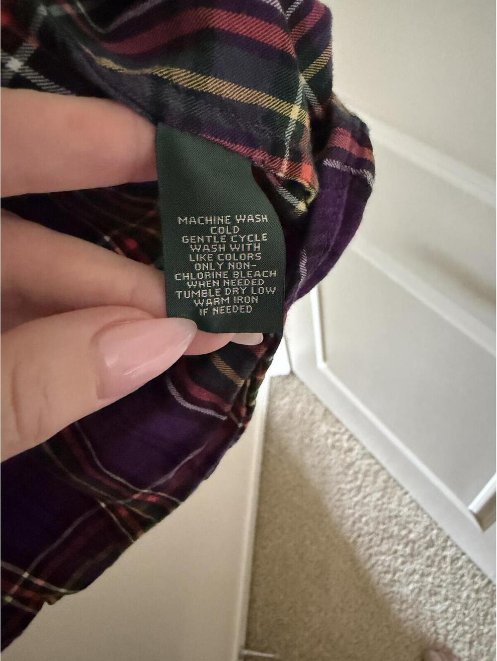 Lauren Ralph Lauren 100% cotton petite large/medium flannel plaid - Picture 3 of 8